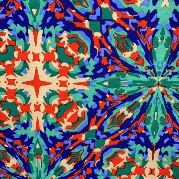 LulaRoe Midi Pencil Sheath Dress Multi Color Bold Geometric Print XS - Picture 5 of 12